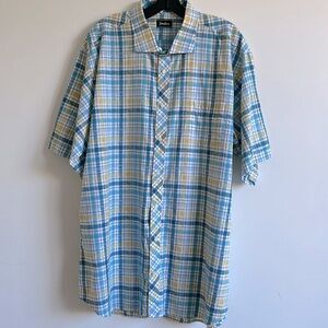 Neiman Marcus Short Sleeve Button Down Cotton One Pocket Shirt Men's Size XXL